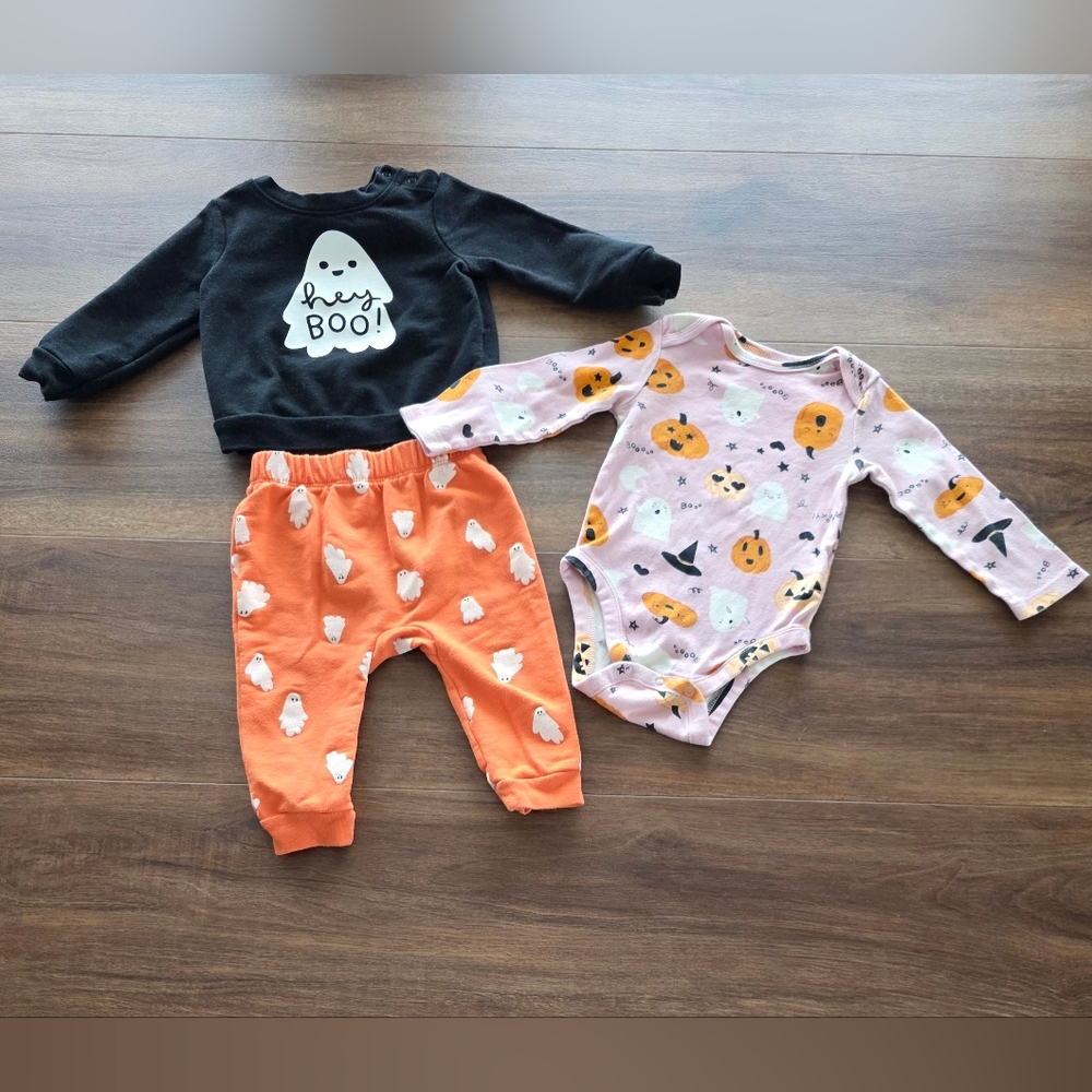 🎃Bundle of Baby Halloween Pumpkin Ghost Outfits SIZE: 12 Months & 12-18 Months